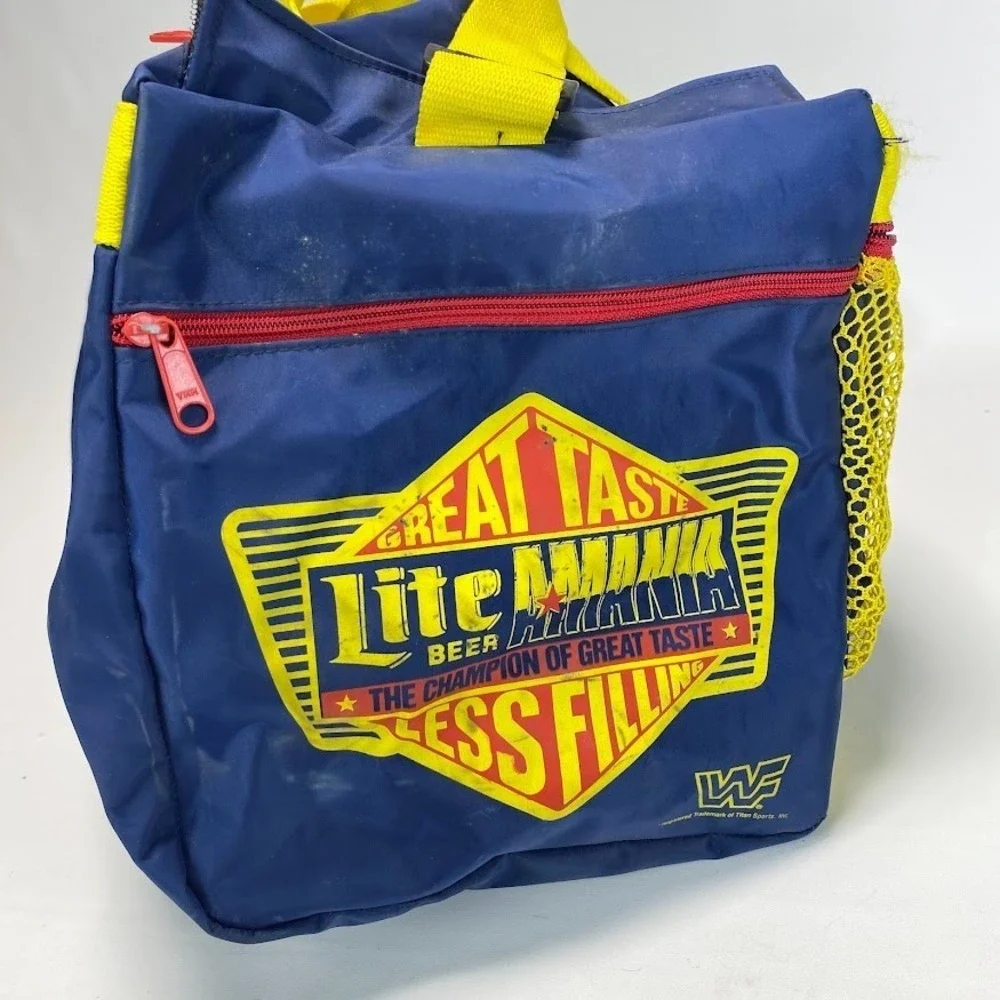 VTG WWF Gym Duffel Bag Original 80s World Wrestling Federation Miller Lite